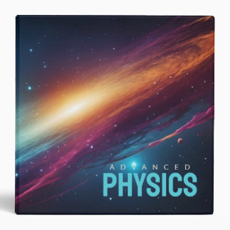 Abstract Neon Space Fluid Cosmic Galaxy Synthwave 3 Ring Binder