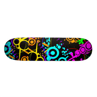 Abstract neon splatter modern skateboard deck