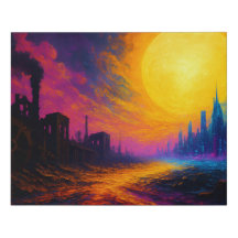 Abstract Neon Techno-Punk Dreamscape