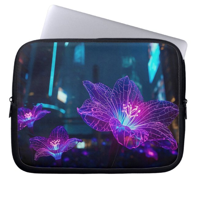 Abstract Neon Veins 10' Laptop Sleeve (Front)