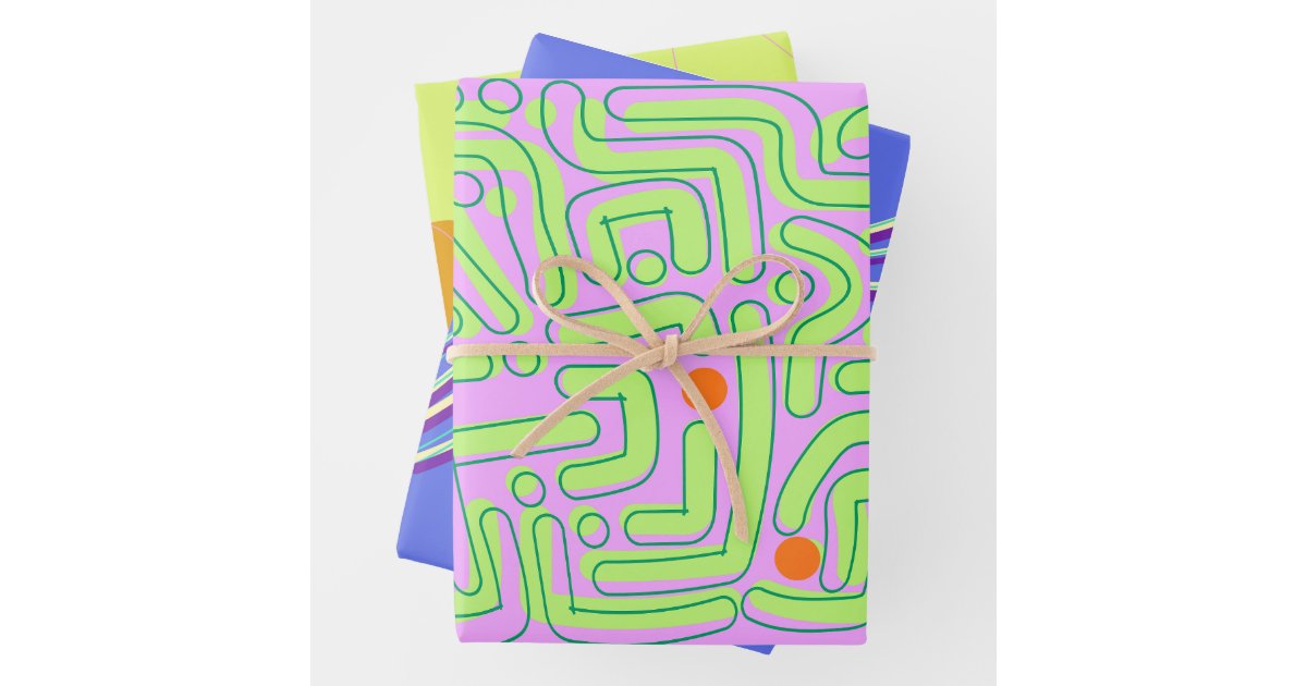 Abstract Neon Wrapping Paper Sheets