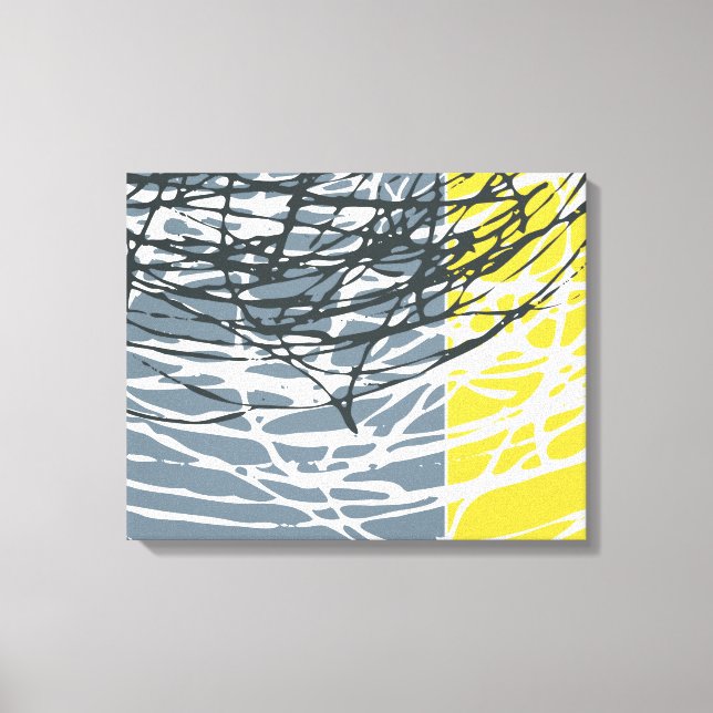 Abstract Nest in Gray and Yellow Canvas Print (Front)