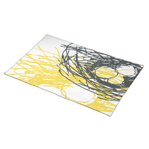 Abstract Nest Placemat in gray and yellow