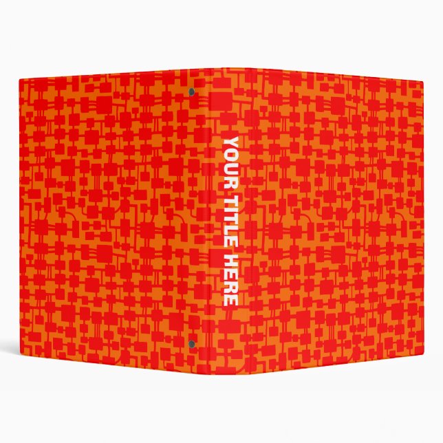 Abstract Network (1.0in) - Red and Orange 3 Ring Binder (Background)
