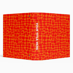 Abstract Network (1.5in) - Red and Orange 3 Ring Binder
