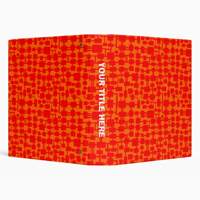 Abstract Network (1.5in) - Red and Orange 3 Ring Binder (Background)