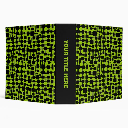 Abstract Network 20in _ Black on Green 99CC00 Binder