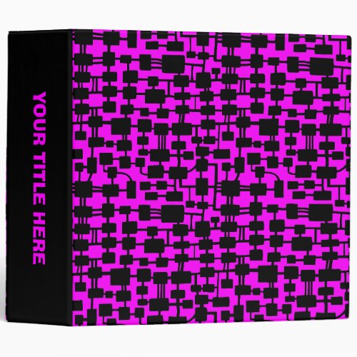 Abstract Network 20in _ Black on Magenta Binder