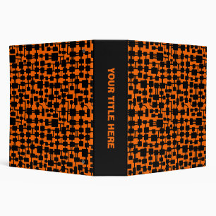 Abstract Network (2.0in) - Black on Orange FF6600 Binder