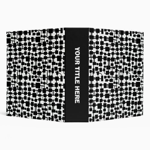 Abstract Network 20in _ Black on White Binder