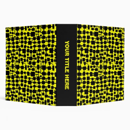 Abstract Network 20in _ Black on Yellow Binder