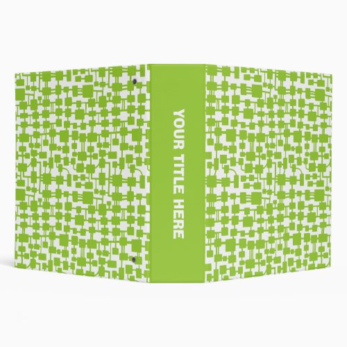 Abstract Network 20in _ Martian Green on White 3 Ring Binder