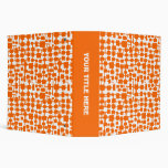 Abstract Network (2.0in) - Orange on White Binder
