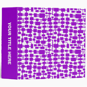 Abstract Network (2.0in) - Purple on White 3 Ring Binder