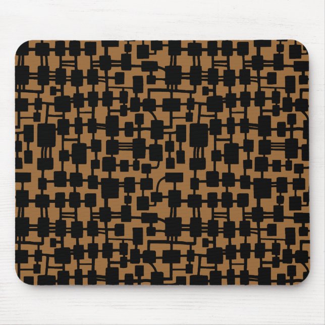 Abstract Network - Black on Brown 996633 Mouse Pad (Front)