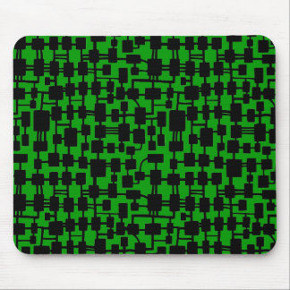 Abstract Network - Black on Green 009900 Mouse Pad