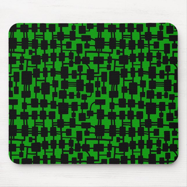 Abstract Network - Black on Green 009900 Mouse Pad (Front)
