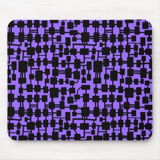 Abstract Network - Black on Purple 9966FF Mouse Pad (Front)