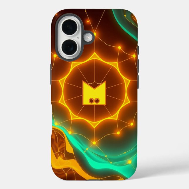 Abstract Network Glow with Vibrant Waves Case-Mate iPhone Case (Back)