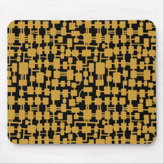 Abstract Network - Golden Brown on Black Mouse Pad