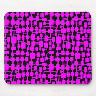 Abstract Network - Magenta on Black Mouse Pad