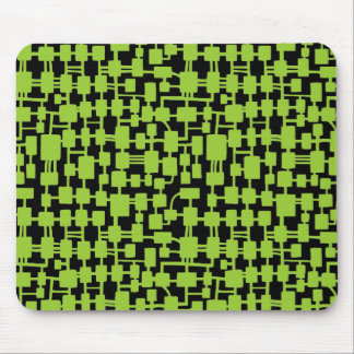 Abstract Network - Martian Green on Black Mouse Pad