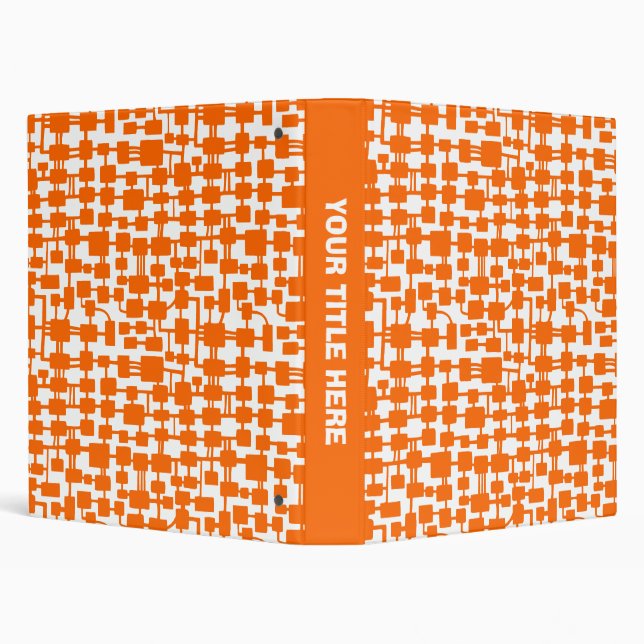 Abstract Network - Orange on White 3 Ring Binder (Background)