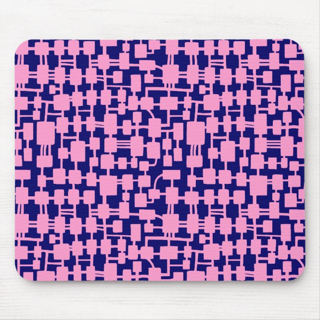 Abstract Network - Pink on Dark Blue 000066 Mouse Pad (Front)