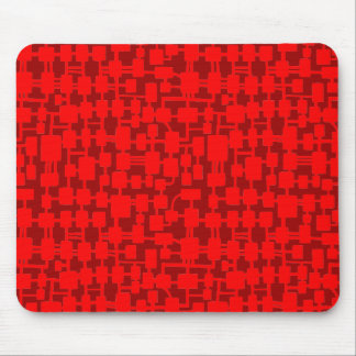 Abstract Network - Red on Maroon 990000 Mouse Pad
