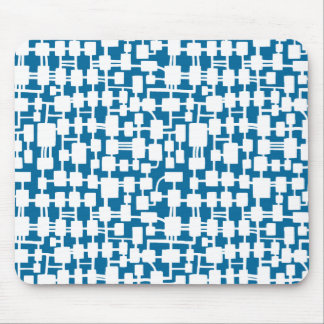 Abstract Network - White on Blue 006699 Mouse Pad