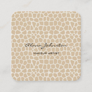 Abstract Neutral Animal Print Makeup Artist Square Business Card