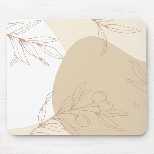 Abstract Neutral Boho Art Mouse Pad