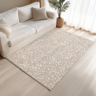Abstract Neutral Dot Splatter Taupe Farmhouse Rug