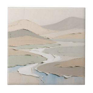 Abstract Neutral Landscape Ceramic Tile