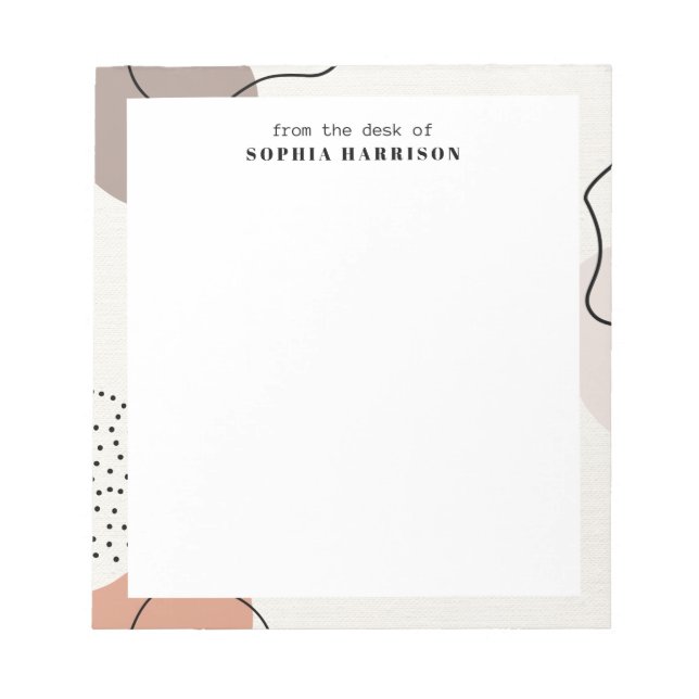 Abstract Neutral Shapes and Lines Notepad (Front)