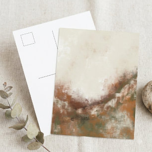 Abstract neutral tone textured art postcard