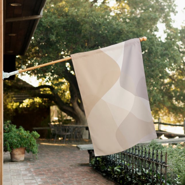 Abstract Neutral Tones House Flag (In SItu)