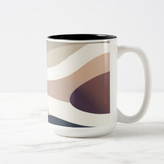 Abstract Neutral Two-Tone Coffee Mug