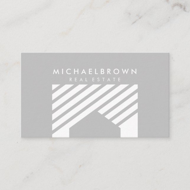 Abstract New House Moving Real Estate Business Card (Front)