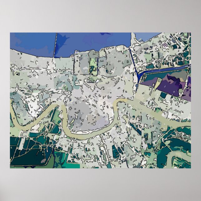 Abstract New Orleans, LA Poster (Front)