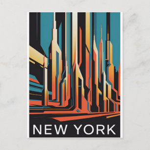 abstract new york city postcard