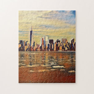 Abstract New York Skyline Jigsaw Puzzle