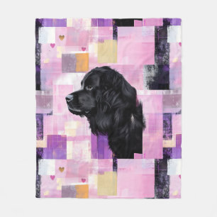 Abstract Newfie Fleece Blanket