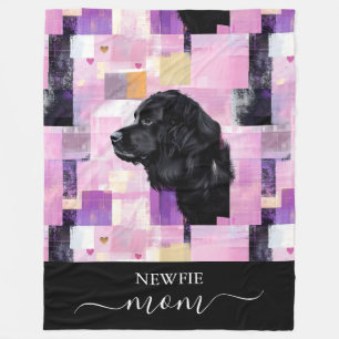 Abstract Newfie Mom Fleece Blanket