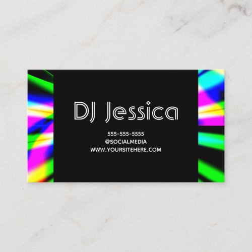 Abstract Night Club Neon Lights DJ Business Card