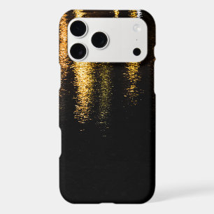 Abstract night lights sea shiny gold black iPhone 17 pro max case