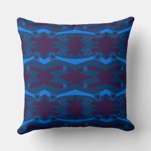 Abstract Noah’s Ark Aubergine Teal Blue Throw Pillow