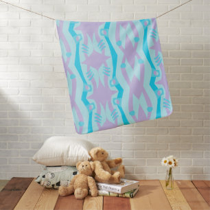 Abstract Noah's Ark Blue Lilac Baby Blanket