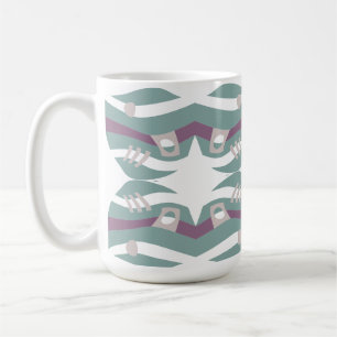Abstract Noah's Ark Dusty Seagrass Ecru Aubergine  Coffee Mug
