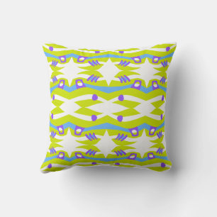 Abstract Noah's Ark Green Purple Blue Throw Pillow